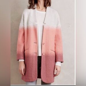 EUC Anthropologie by Hoss Intropia Women's Blushed Colorblock Coat Size L Sienna